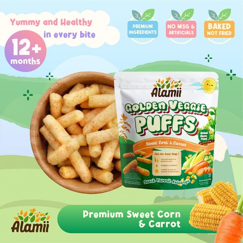 Alamii Golden Veggie Puffs | Kids Snack | Healthy Snack | Halal Snack | 1 years+